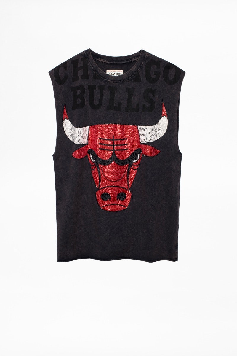 Weny ZV Chicago Bulls Tank Top - Women’s tank top with rhinestone embellishment.